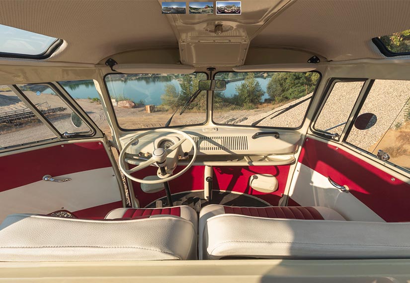 Interior-Foto eines VW T1 Samba Bulli 1975